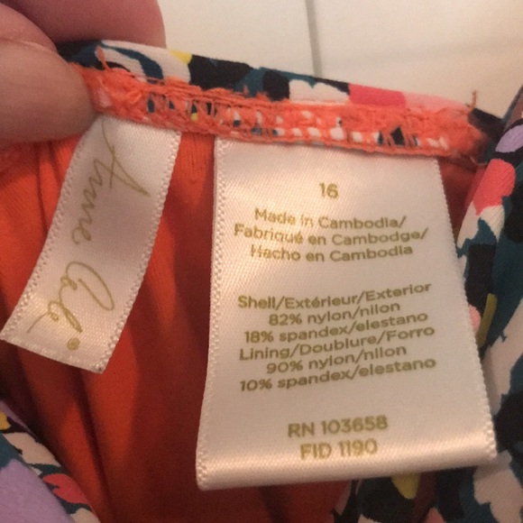 Anne Cole Multi Twist Shirred Bandeau One Piece Swimsuit Size 16 - Picture 8 of 8